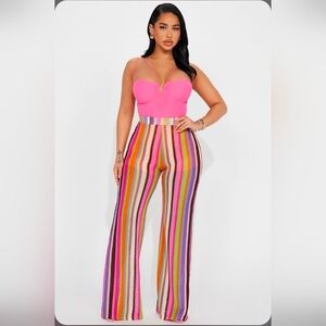 Multicolor Striped Women's Pants